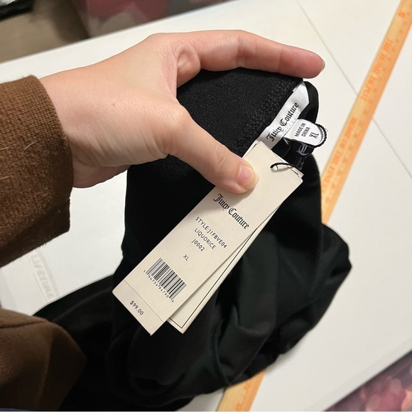 Juicy Couture Velour Pants Big Bling Spellout Liquorice Black XL - Picture 6 of 10